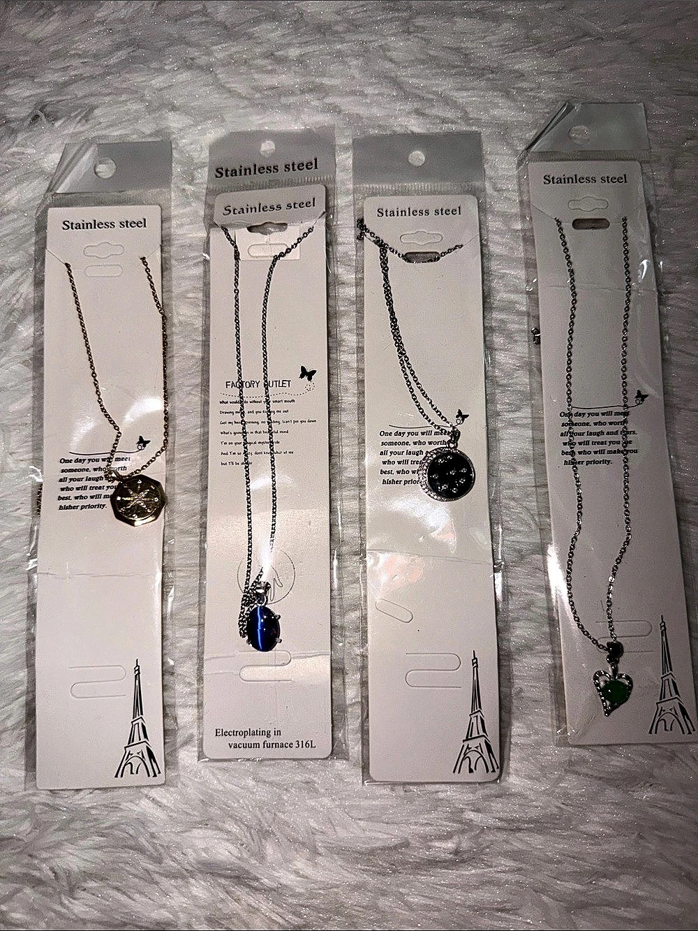 Stainless Steel Pendant Necklace Set NWT
